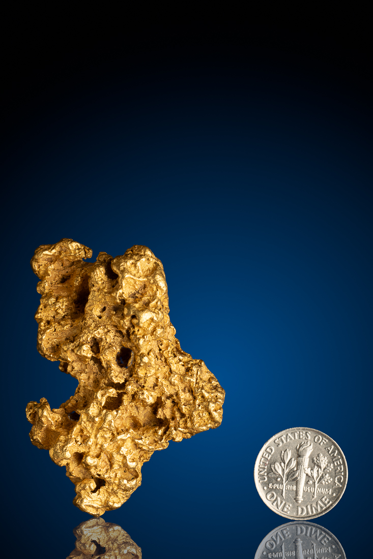 Natural Gold Nugget with an Intricate Surface from